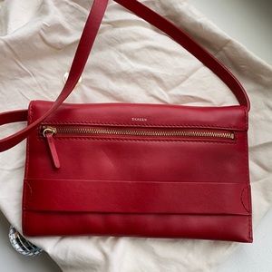 Skagen red leather crossbody